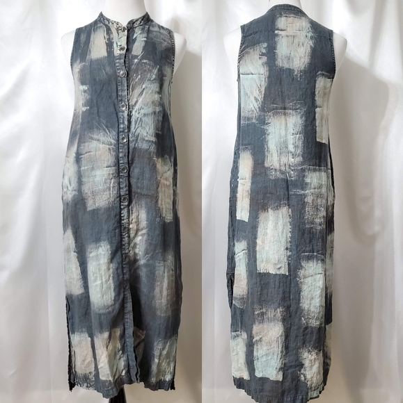 Beau Jours Tie Dye Button Up Lagenlook Shirt Dres - Picture 1 of 6